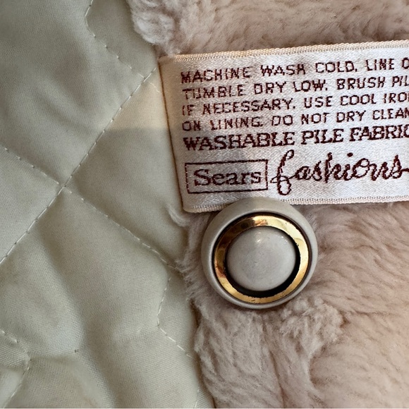 Faux Fur Coat Ivory & Gray Womens XL Vintage - Picture 5 of 14